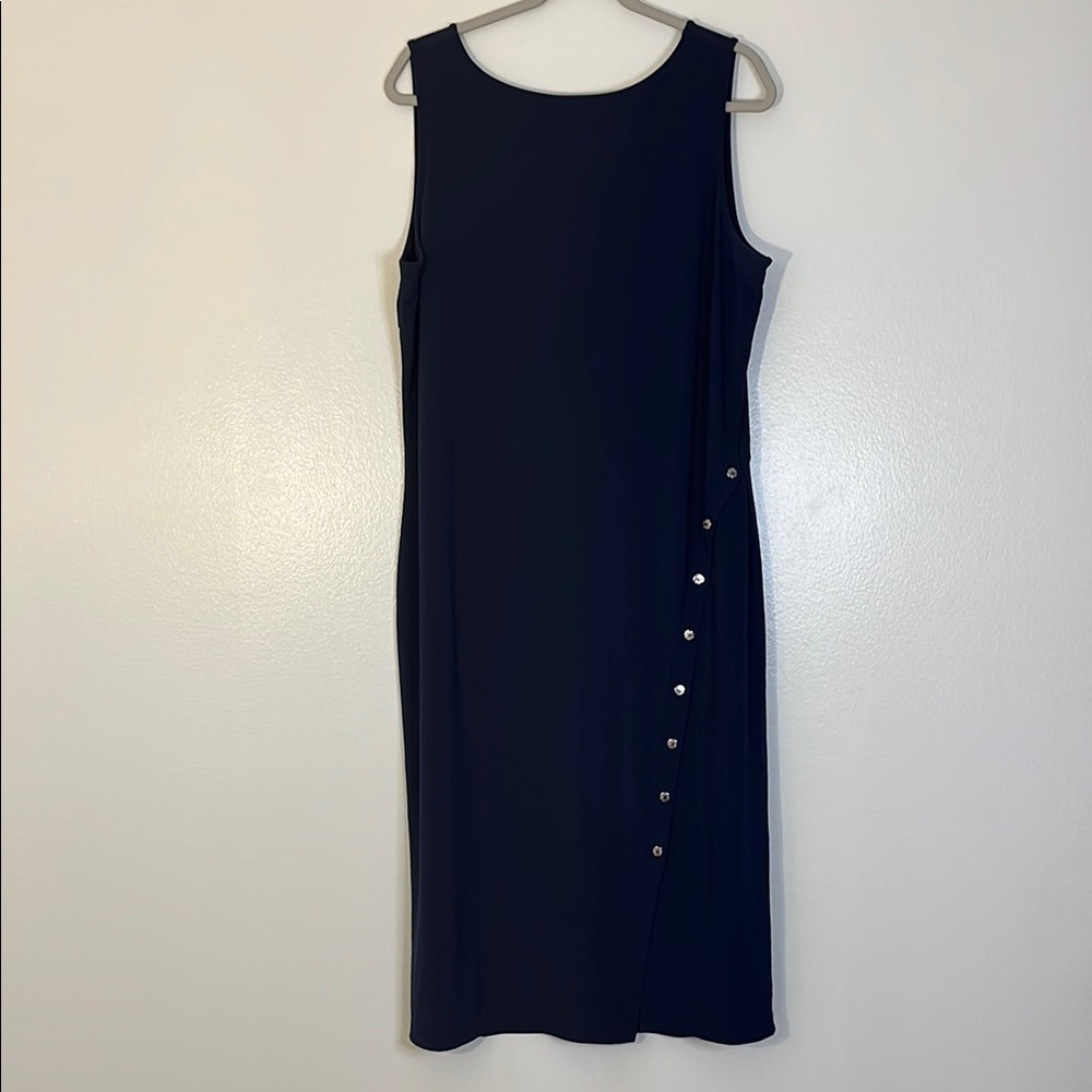 WHBM | Navy sleeveless tank knit midi dress Women’s size XL asymetrical stretch